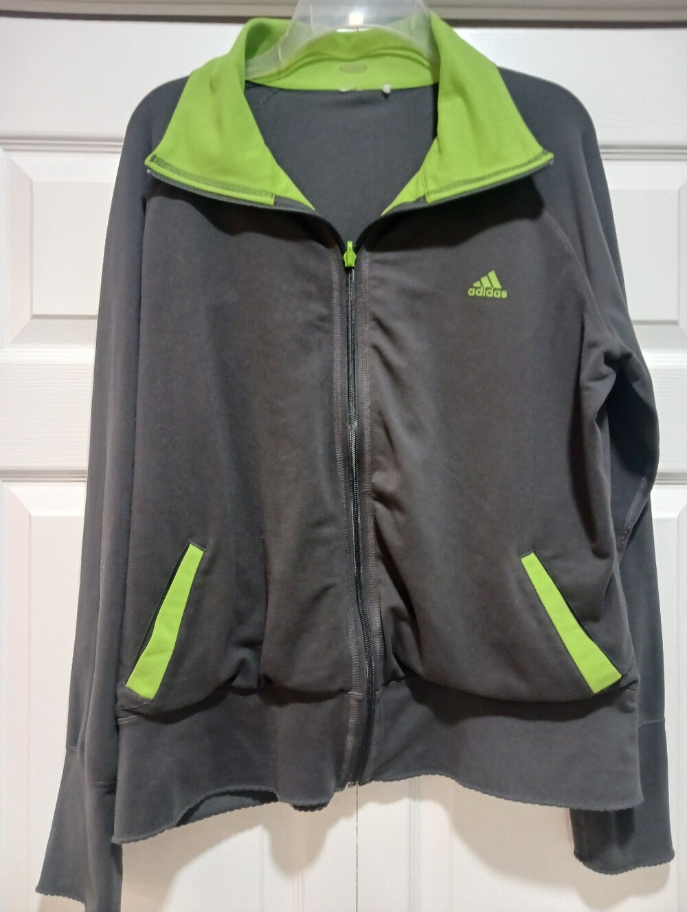 Adidas Gray Jacket with Lime Green Accents